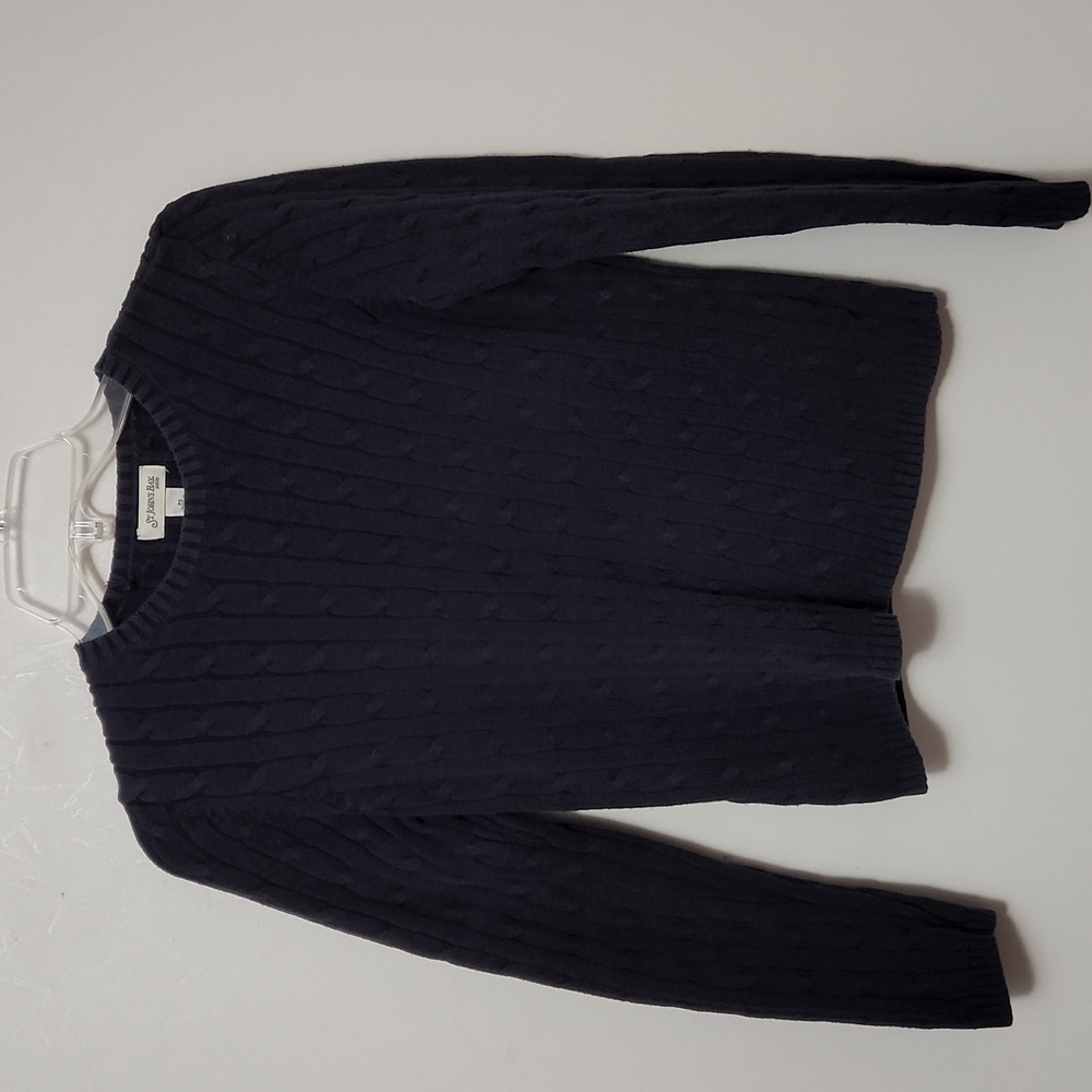 St. John's Bay Cropped Sweater Size: PS Navy color